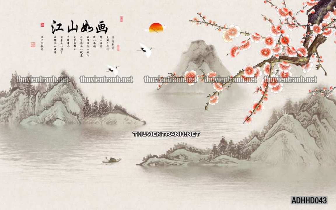 Tranh hoa đào, hoa mộc lan, tranh trang trí Trung Hoa - Kết quả tìm kiếm tranh tường