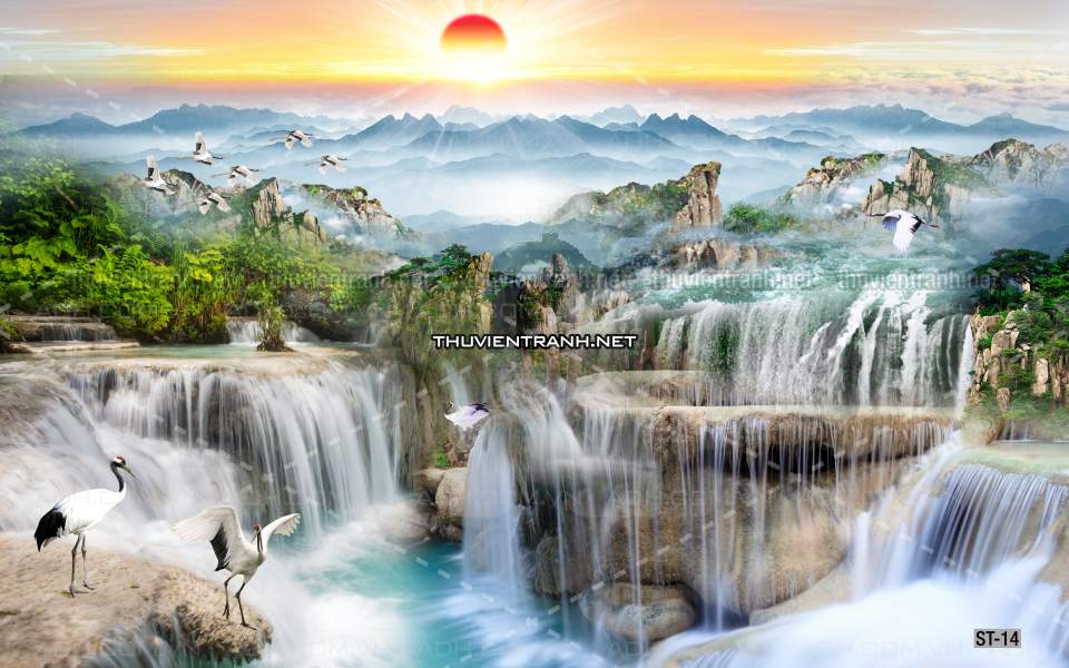 TRANH SƠN THỦY HỮU TÌNH, TRANH PHONG CẢNH SÔNG NÚI, TRUNG QUỐC - Tranh tường chất lượng cao