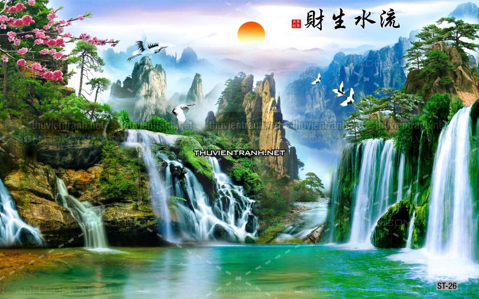 TRANH SƠN THỦY HỮU TÌNH, TRANH PHONG CẢNH SÔNG NÚI, TRUNG QUỐC - Tranh tường chất lượng cao