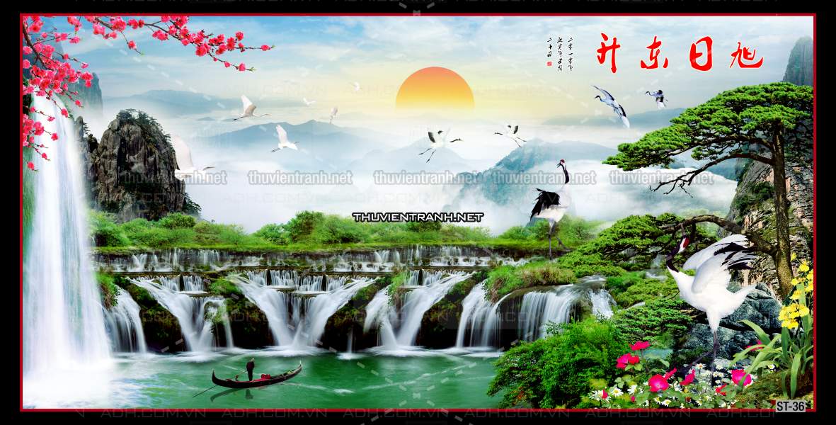 TRANH SƠN THỦY HỮU TÌNH, TRANH PHONG CẢNH SÔNG NÚI, TRUNG QUỐC - Tranh tường chất lượng cao