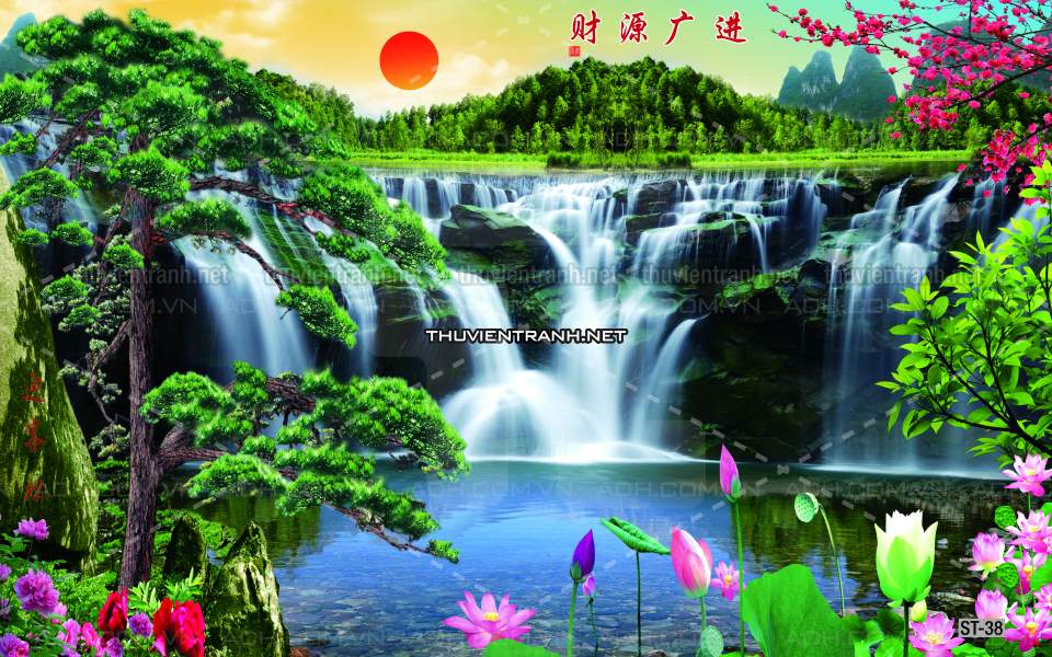 TRANH SƠN THỦY HỮU TÌNH, TRANH PHONG CẢNH SÔNG NÚI, TRUNG QUỐC - Tranh tường chất lượng cao