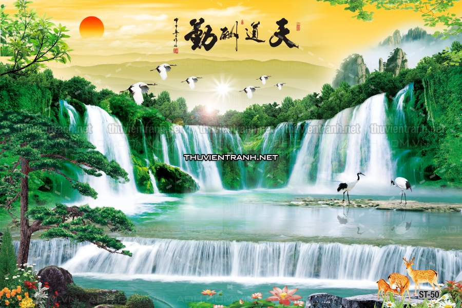 TRANH SƠN THỦY HỮU TÌNH, TRANH PHONG CẢNH SÔNG NÚI, TRUNG QUỐC - Tranh tường chất lượng cao