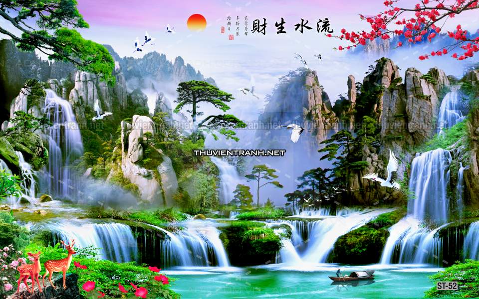 TRANH SƠN THỦY HỮU TÌNH, TRANH PHONG CẢNH SÔNG NÚI, TRUNG QUỐC - Tranh tường chất lượng cao