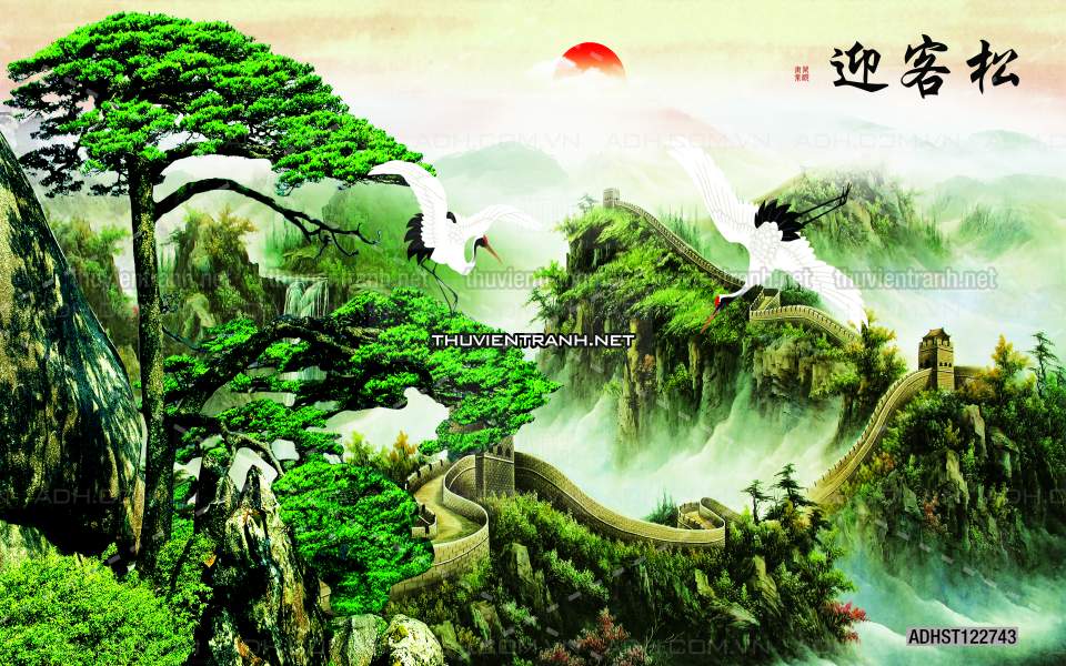 TRANH SƠN THỦY HỮU TÌNH, TRANH PHONG CẢNH SÔNG NÚI, TRUNG QUỐC - Tranh tường chất lượng cao
