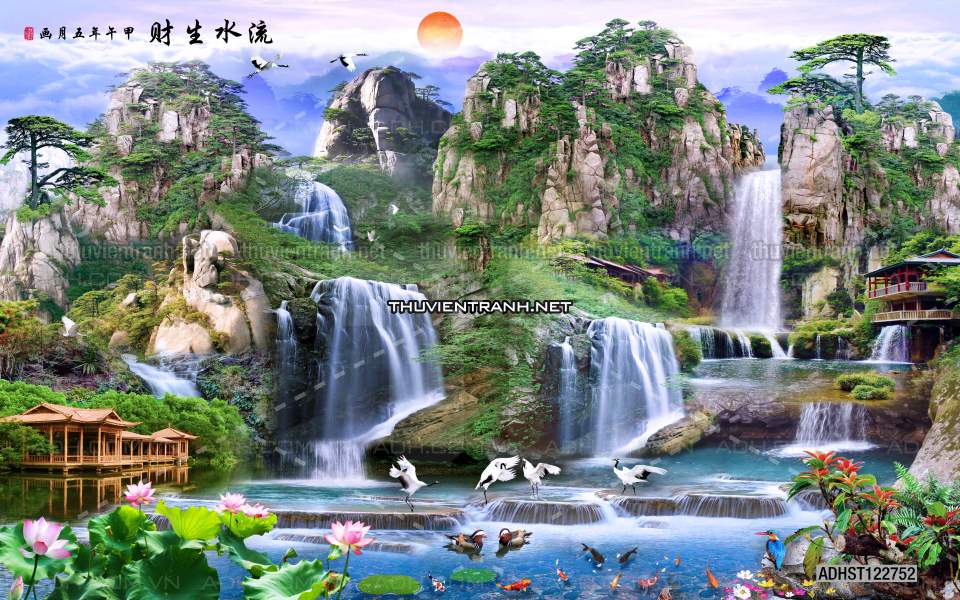 TRANH SƠN THỦY HỮU TÌNH, TRANH PHONG CẢNH SÔNG NÚI, TRUNG QUỐC - Tranh tường chất lượng cao