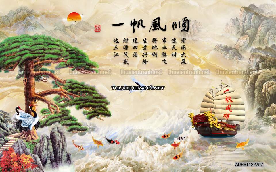 TRANH SƠN THỦY HỮU TÌNH, TRANH PHONG CẢNH SÔNG NÚI, TRUNG QUỐC - Tranh tường chất lượng cao