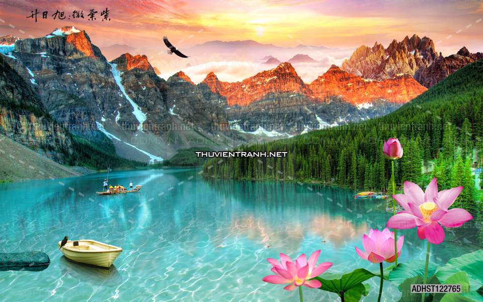 TRANH SƠN THỦY HỮU TÌNH, TRANH PHONG CẢNH SÔNG NÚI, TRUNG QUỐC - Tranh tường chất lượng cao