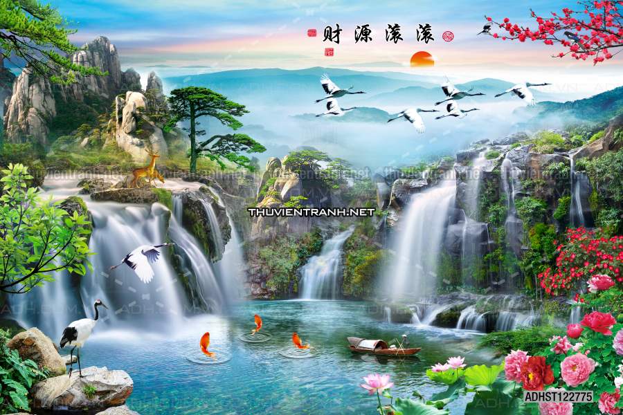 TRANH SƠN THỦY HỮU TÌNH, TRANH PHONG CẢNH SÔNG NÚI, TRUNG QUỐC - Tranh tường chất lượng cao