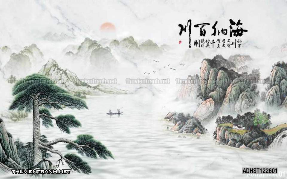 TRANH SƠN THỦY HỮU TÌNH, TRANH PHONG CẢNH SÔNG NÚI, TRUNG QUỐC - Tranh tường chất lượng cao