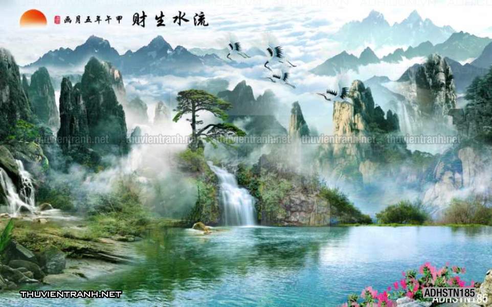 TRANH SƠN THỦY HỮU TÌNH, TRANH PHONG CẢNH SÔNG NÚI, TRUNG QUỐC - Tranh tường chất lượng cao