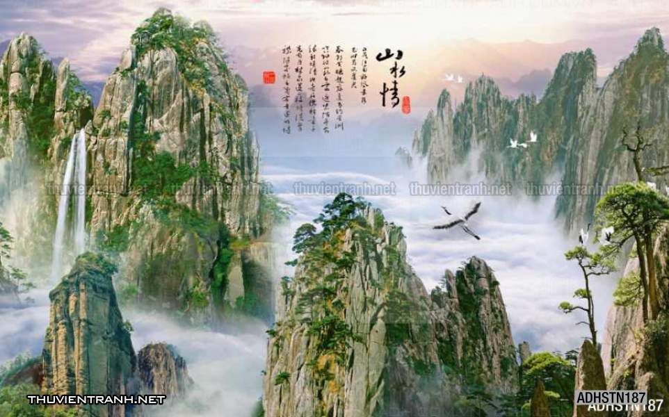 TRANH SƠN THỦY HỮU TÌNH, TRANH PHONG CẢNH SÔNG NÚI, TRUNG QUỐC - Tranh tường chất lượng cao