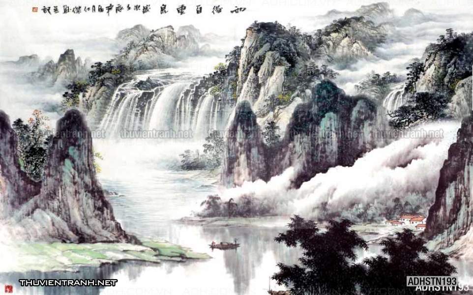 TRANH SƠN THỦY HỮU TÌNH, TRANH PHONG CẢNH SÔNG NÚI, TRUNG QUỐC - Tranh tường chất lượng cao