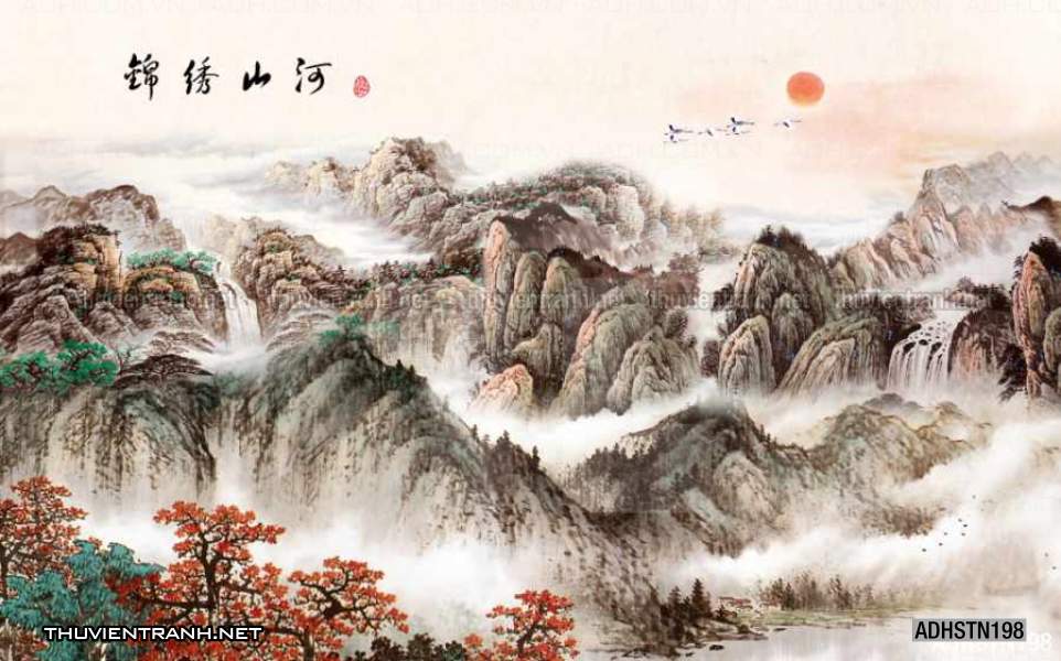 TRANH SƠN THỦY HỮU TÌNH, TRANH PHONG CẢNH SÔNG NÚI, TRUNG QUỐC - Tranh tường chất lượng cao