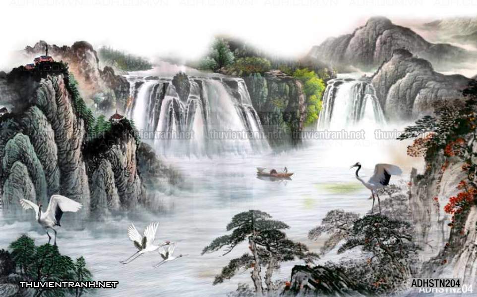 TRANH SƠN THỦY HỮU TÌNH, TRANH PHONG CẢNH SÔNG NÚI, TRUNG QUỐC - Tranh tường chất lượng cao