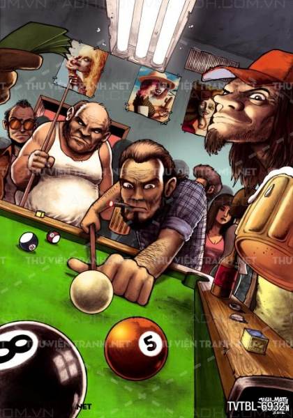 Tranh Bi-a, billiards, Tranh dán tường trang trí quán bi-a - Tranh tường chất lượng cao