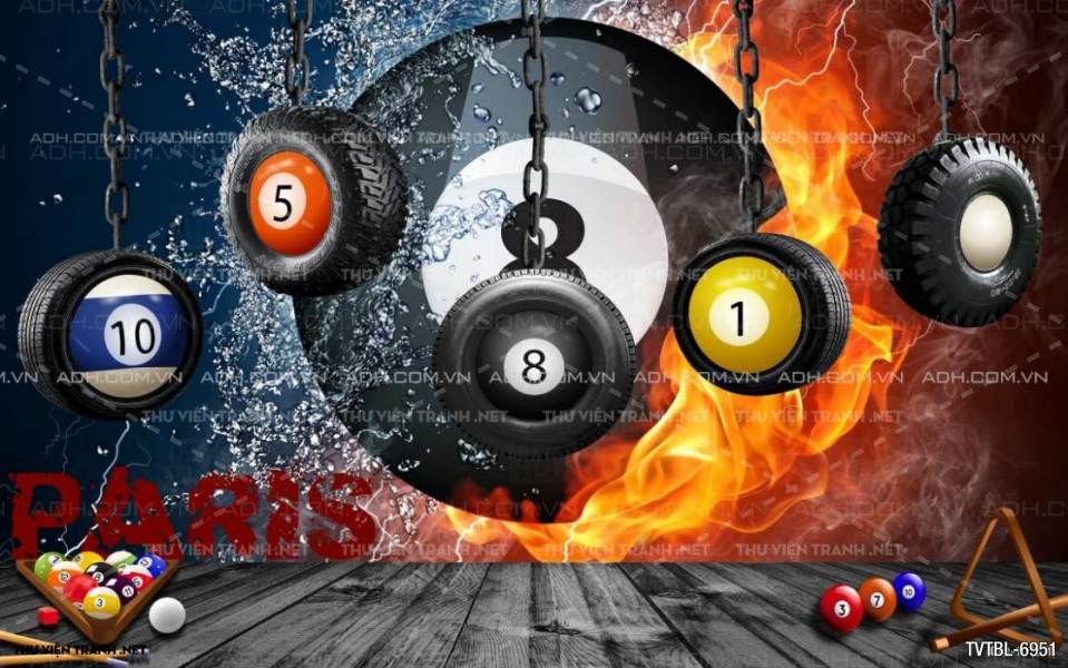 Tranh Bi-a, billiards, Tranh dán tường trang trí quán bi-a - Tranh tường chất lượng cao