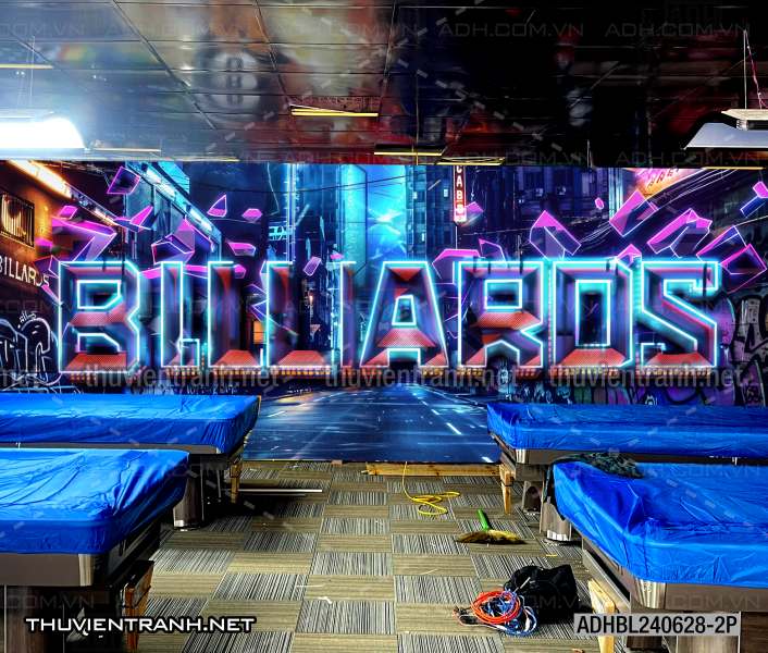 Tranh chữ  Billiards 3D, trang trí quán bi-a - Tranh tường chất lượng cao