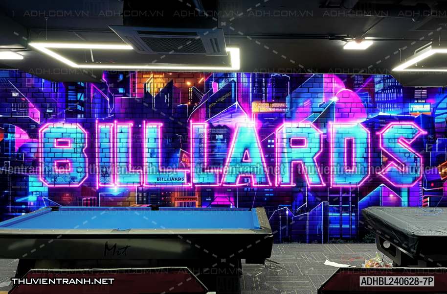 Tranh chữ  Billiards 3D, trang trí quán bi-a - Tranh tường chất lượng cao