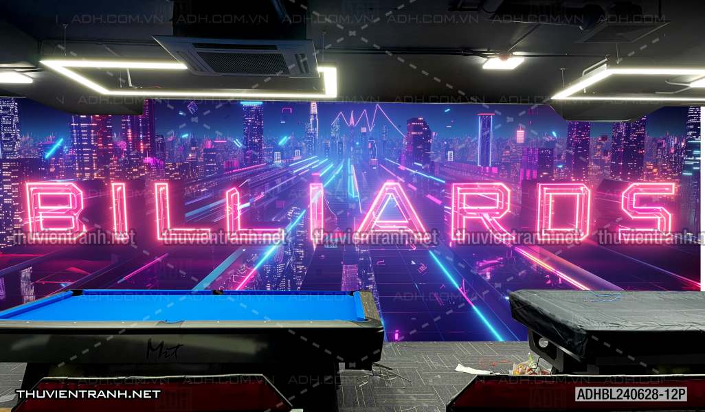 Tranh chữ  Billiards 3D, trang trí quán bi-a - Tranh tường chất lượng cao