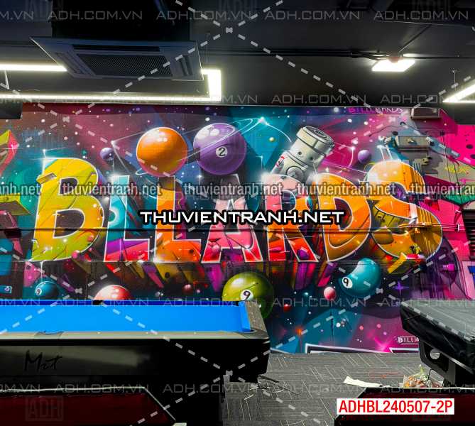   Tranh trang trí Club Bi-a, Tranh Phi hành gia , tranh graffiti - Tranh tường chất lượng cao