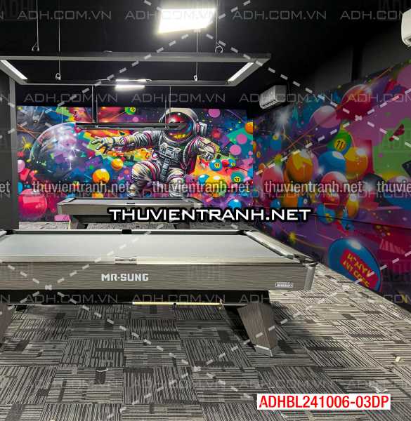   Tranh trang trí Club Bi-a, Tranh Phi hành gia , tranh graffiti - Tranh tường chất lượng cao