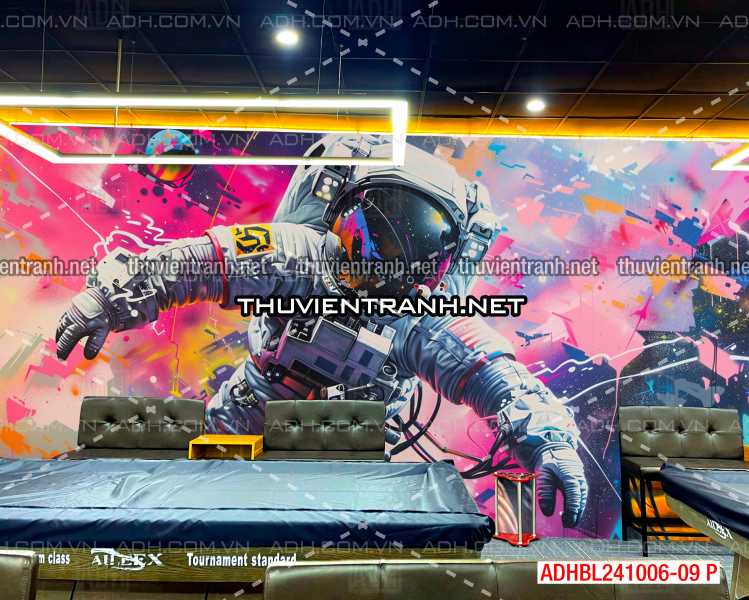   Tranh trang trí Club Bi-a, Tranh Phi hành gia , tranh graffiti - Tranh tường chất lượng cao