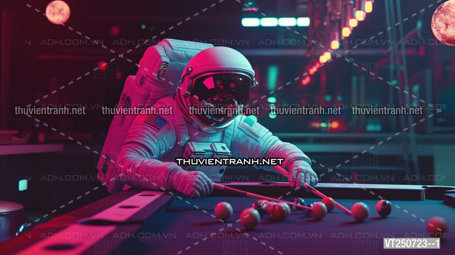 Bi-a Phi Hành gia Vũ Trụ màu sắc neon - Kết quả tìm kiếm tranh tường