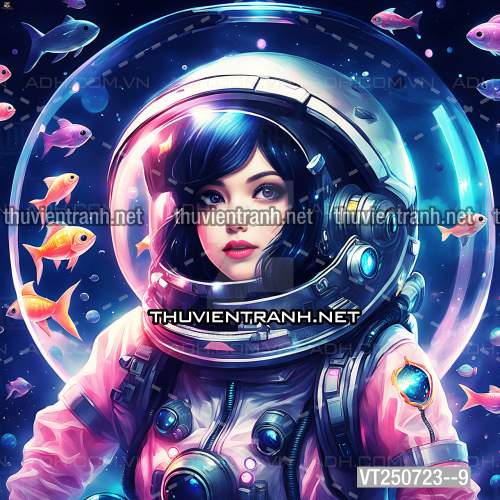 Bi-a Phi Hành gia Vũ Trụ màu sắc neon - Kết quả tìm kiếm tranh tường