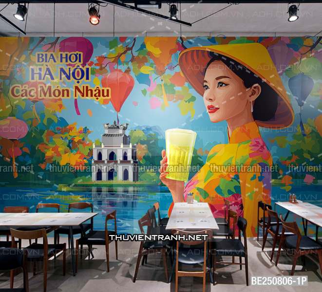 Tranh dán tường Quán Bia- Quán Nhậu- Quán lẩu, Quán nướng, quán ăn, Quán bia Hà Nội, Phố cổ Hà Nội - Kết quả tìm kiếm tranh tường