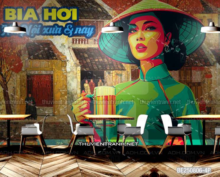 Tranh dán tường Quán Bia- Quán Nhậu- Quán lẩu, Quán nướng, quán ăn, Quán bia Hà Nội, Phố cổ Hà Nội - Kết quả tìm kiếm tranh tường