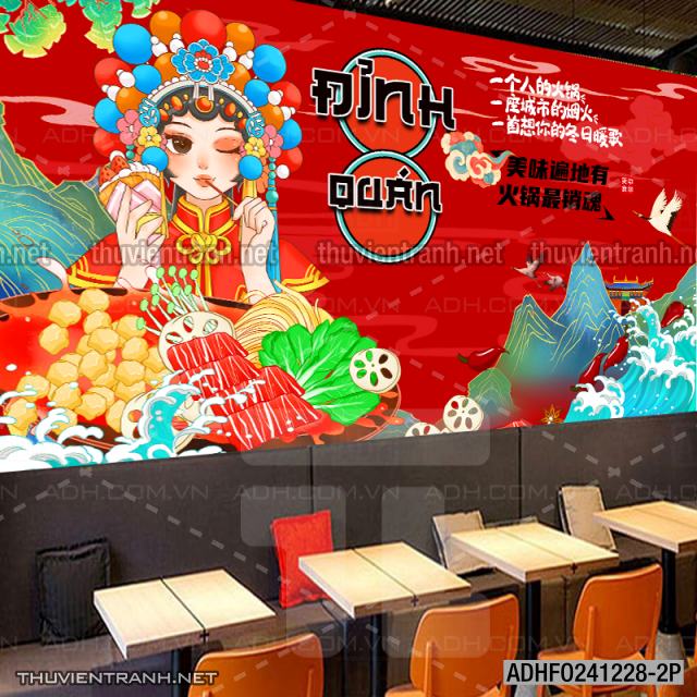 Tranh dán tường Quán ăn vặt, mỳ cay, lẩu nướng hiện đại - Kết quả tìm kiếm tranh tường