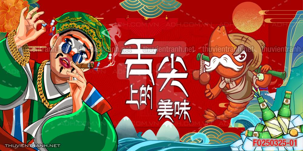 Tranh dán tường Quán ăn Trung Hoa, quán lẩu nướng, quán ăn vặt - Kết quả tìm kiếm tranh tường