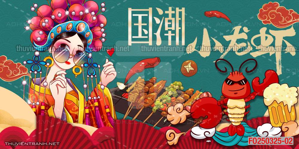 Tranh dán tường Quán ăn Trung Hoa, quán lẩu nướng, quán ăn vặt - Kết quả tìm kiếm tranh tường
