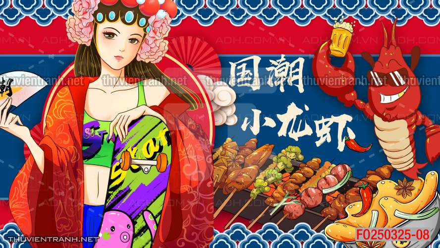 Tranh dán tường Quán ăn Trung Hoa, quán lẩu nướng, quán ăn vặt - Kết quả tìm kiếm tranh tường