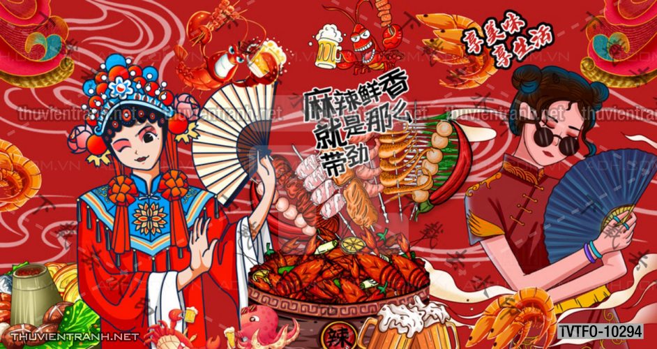 Tranh dán tường Quán ăn- Lẩu nướng Trung Quốc - Kết quả tìm kiếm tranh tường
