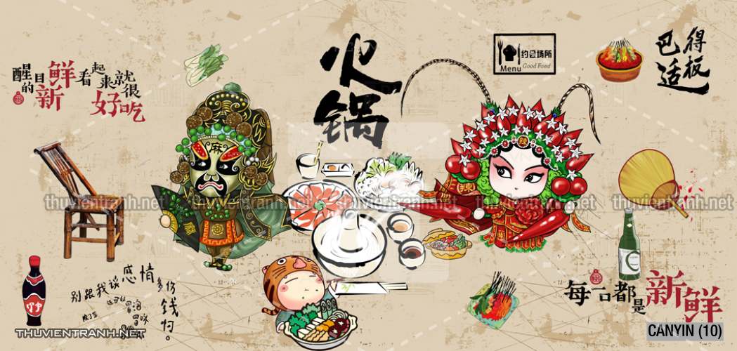 Tranh dán tường  Quán ăn, Nhà hàng Trung Quốc - Kết quả tìm kiếm tranh tường