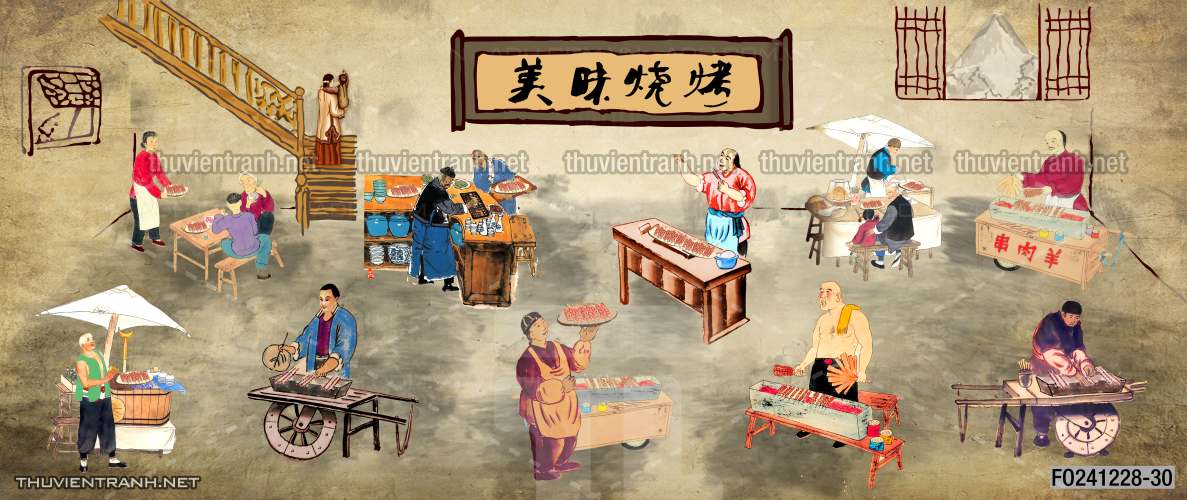 Tranh dán tường  Quán ăn gà rán, ăn vặt - Kết quả tìm kiếm tranh tường