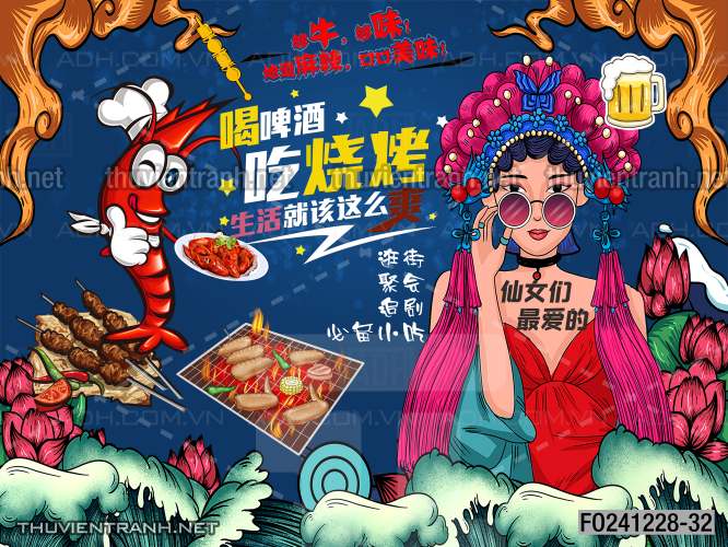 Tranh dán tường  Quán ăn gà rán, ăn vặt - Kết quả tìm kiếm tranh tường