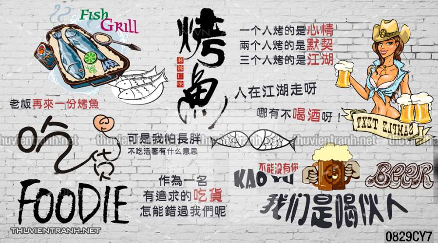 Tranh dán tường  Quán ăn - Kết quả tìm kiếm tranh tường