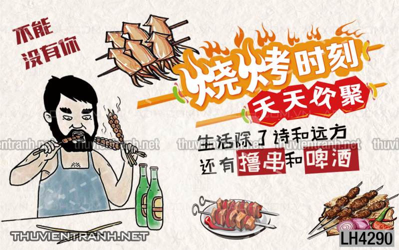 Tranh dán tường quán Lẩu nướng, bia hơi, quán nhậu - Kết quả tìm kiếm tranh tường