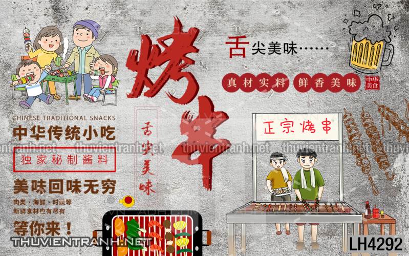 Tranh dán tường quán Lẩu nướng, bia hơi, quán nhậu - Kết quả tìm kiếm tranh tường