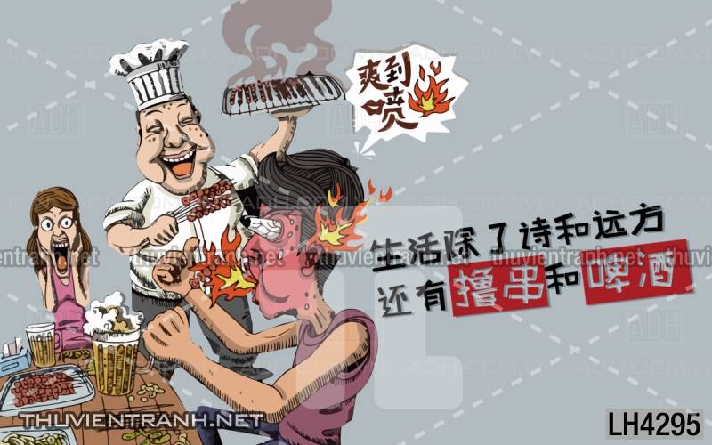 Tranh dán tường quán Lẩu nướng, bia hơi, quán nhậu - Kết quả tìm kiếm tranh tường