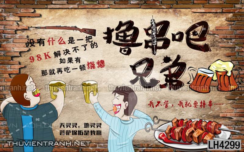 Tranh dán tường quán Lẩu nướng, bia hơi, quán nhậu - Kết quả tìm kiếm tranh tường