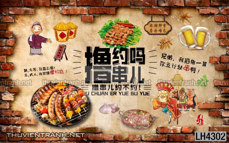 Tranh dán tường quán Lẩu nướng, bia hơi, quán nhậu - Kết quả tìm kiếm tranh tường