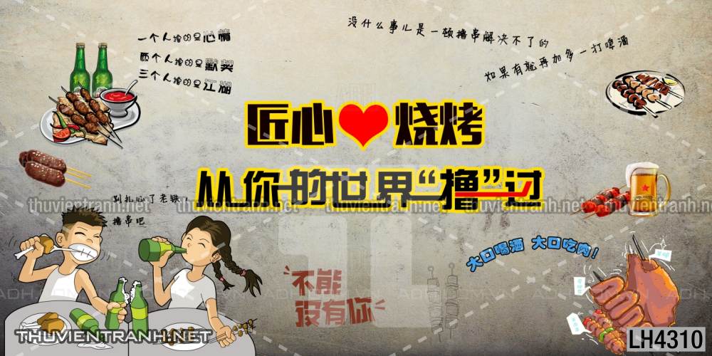 Tranh dán tường quán Lẩu nướng, bia hơi, quán nhậu - Kết quả tìm kiếm tranh tường