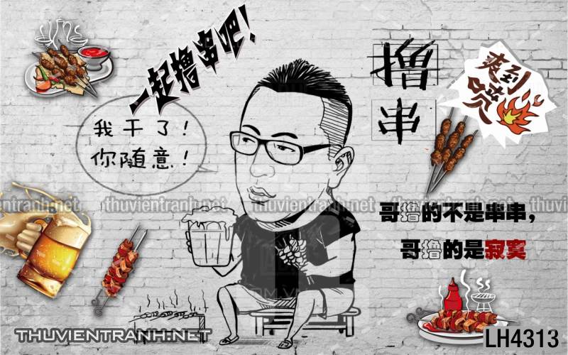 Tranh dán tường quán Lẩu nướng, bia hơi, quán nhậu - Kết quả tìm kiếm tranh tường