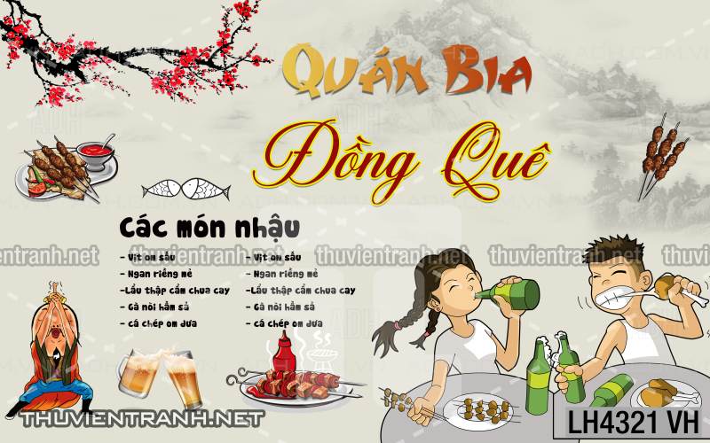 Tranh dán tường quán Lẩu nướng, bia hơi, quán nhậu - Kết quả tìm kiếm tranh tường