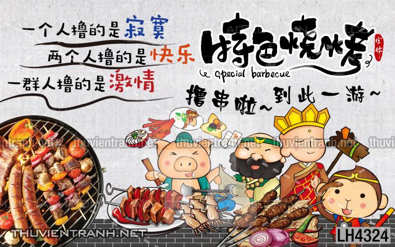 Tranh dán tường quán Lẩu nướng, bia hơi, quán nhậu - Kết quả tìm kiếm tranh tường