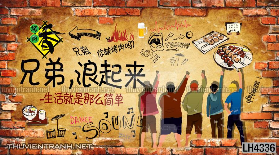 Tranh dán tường quán Lẩu nướng, bia hơi, quán nhậu - Kết quả tìm kiếm tranh tường