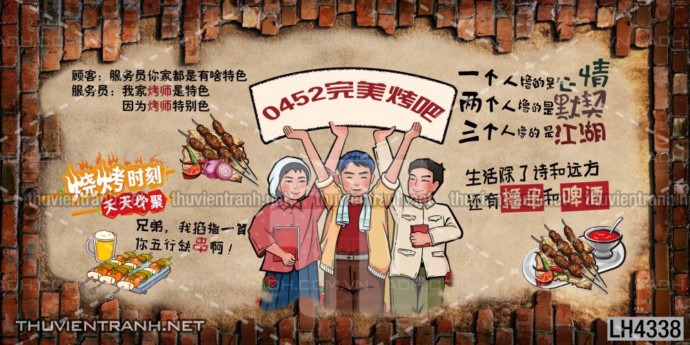 Tranh dán tường quán Lẩu nướng, bia hơi, quán nhậu - Kết quả tìm kiếm tranh tường